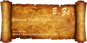 Becza Zsófia névjegykártya